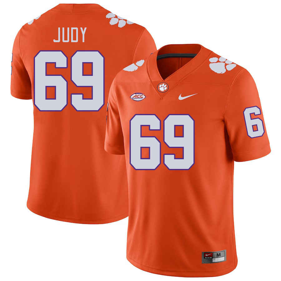 Men #69 Sam Judy Clemson Tigers College Football Jerseys Stitched-Orange - Click Image to Close